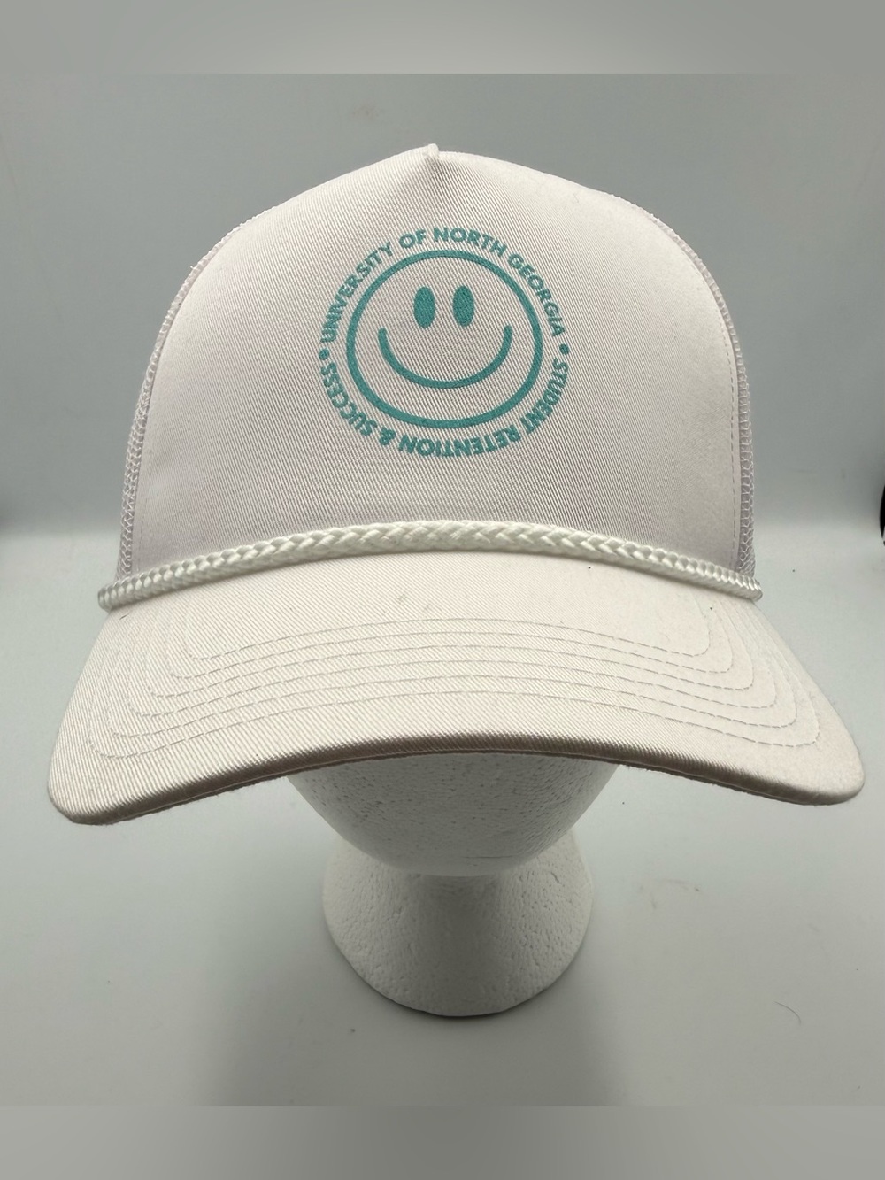 White University of North Georgia Smiley Face Adjustable Trucker Hat Cap